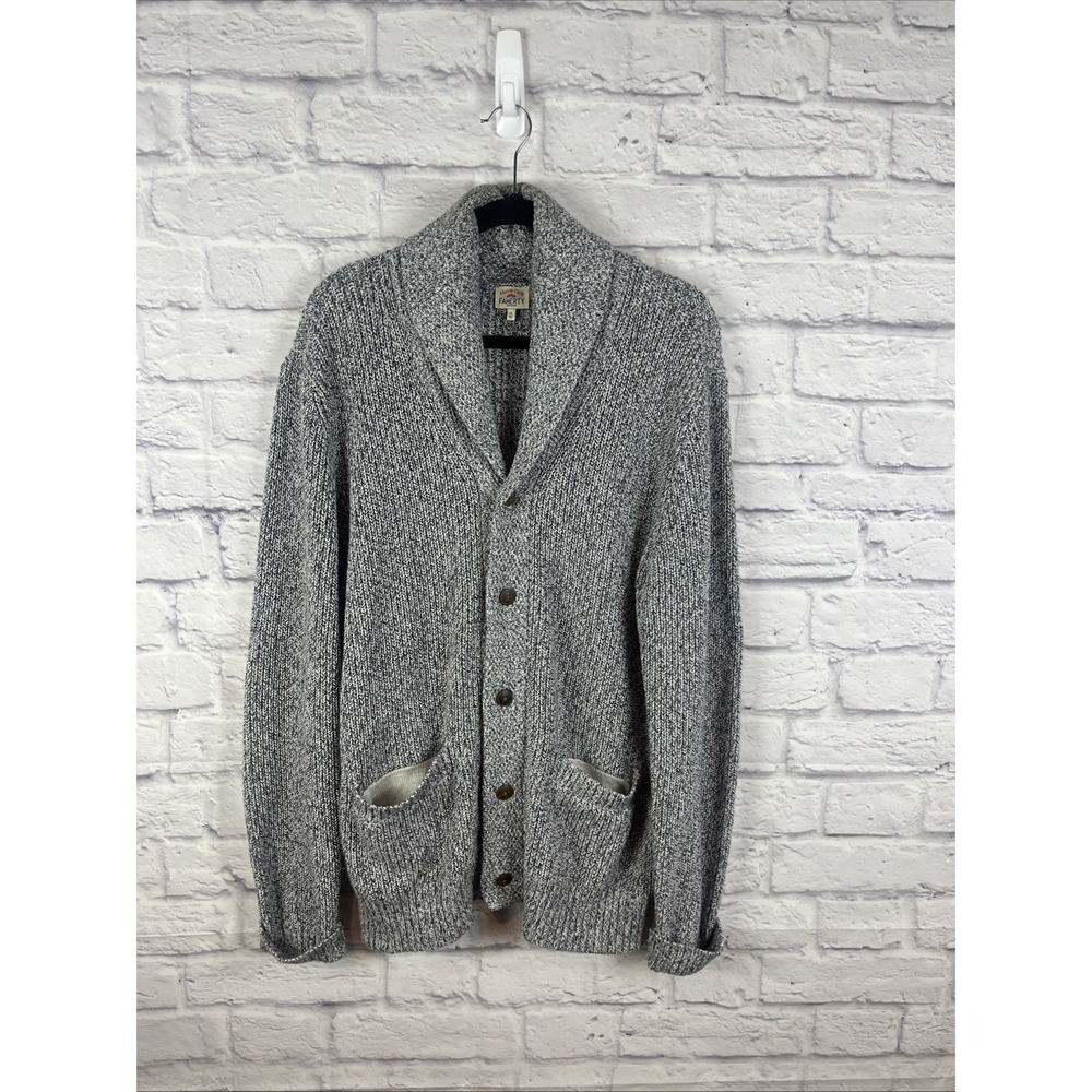 Faherty Men's Marled Cotton Cashmere Shawl Collared Cardigan Size XL Preppy